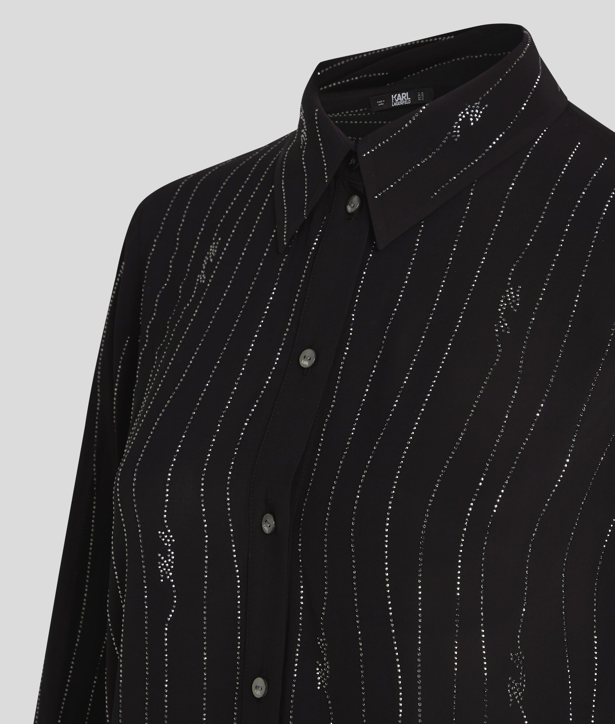 (image for) Practical RHINESTONE PINSTRIPE SHIRT